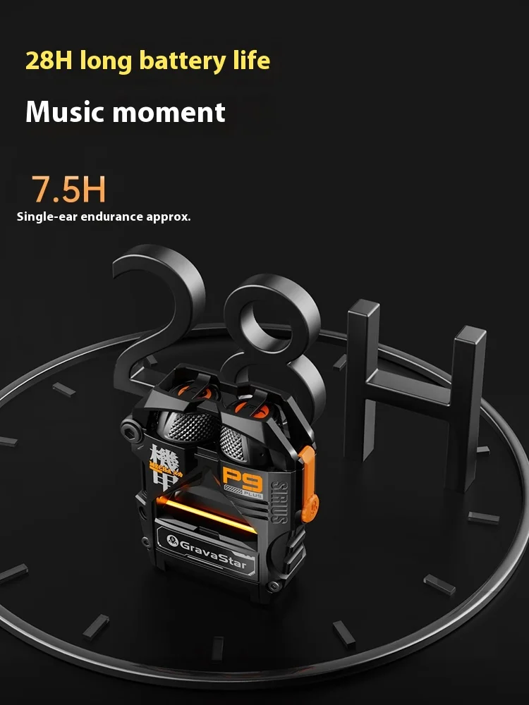 GravaStar P9 Plus auricular inalámbrico Bluetooth portátil reducción de ruido deportes electrónicos auriculares para juegos sonido Hifi estéreo RGB luz regalo - imagen 2