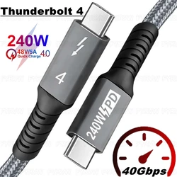 Cable Thunderbolt4 USB C 40Gbps Cable 8K @ 60Hz PD240W 100W Cargador rápido para MacBook Pro Samsung M1 Thunderbolt 4 Cable para computadora portátil