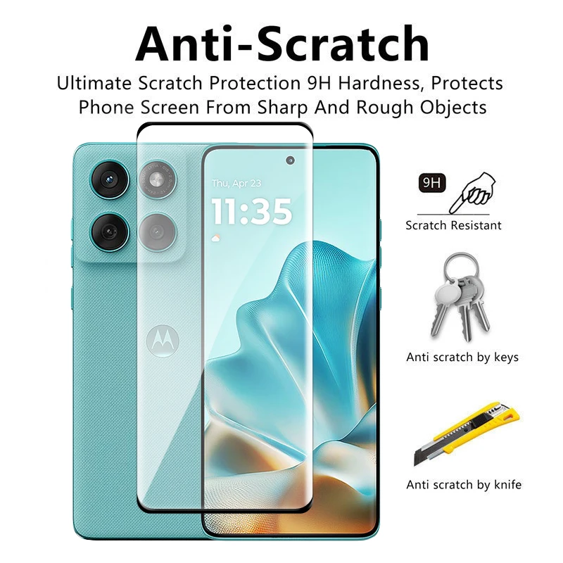 Para Motorola Edge 60s vidrio para Motorola Edge 60s vidrio templado cubierta completa Protector de pantalla curvo 3D para Moto Edge 60s película - imagen 5