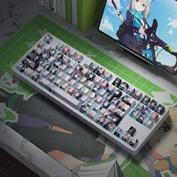 Teclado mecánico RGB PBT sublimado perfil Cherry MX Anime Azul