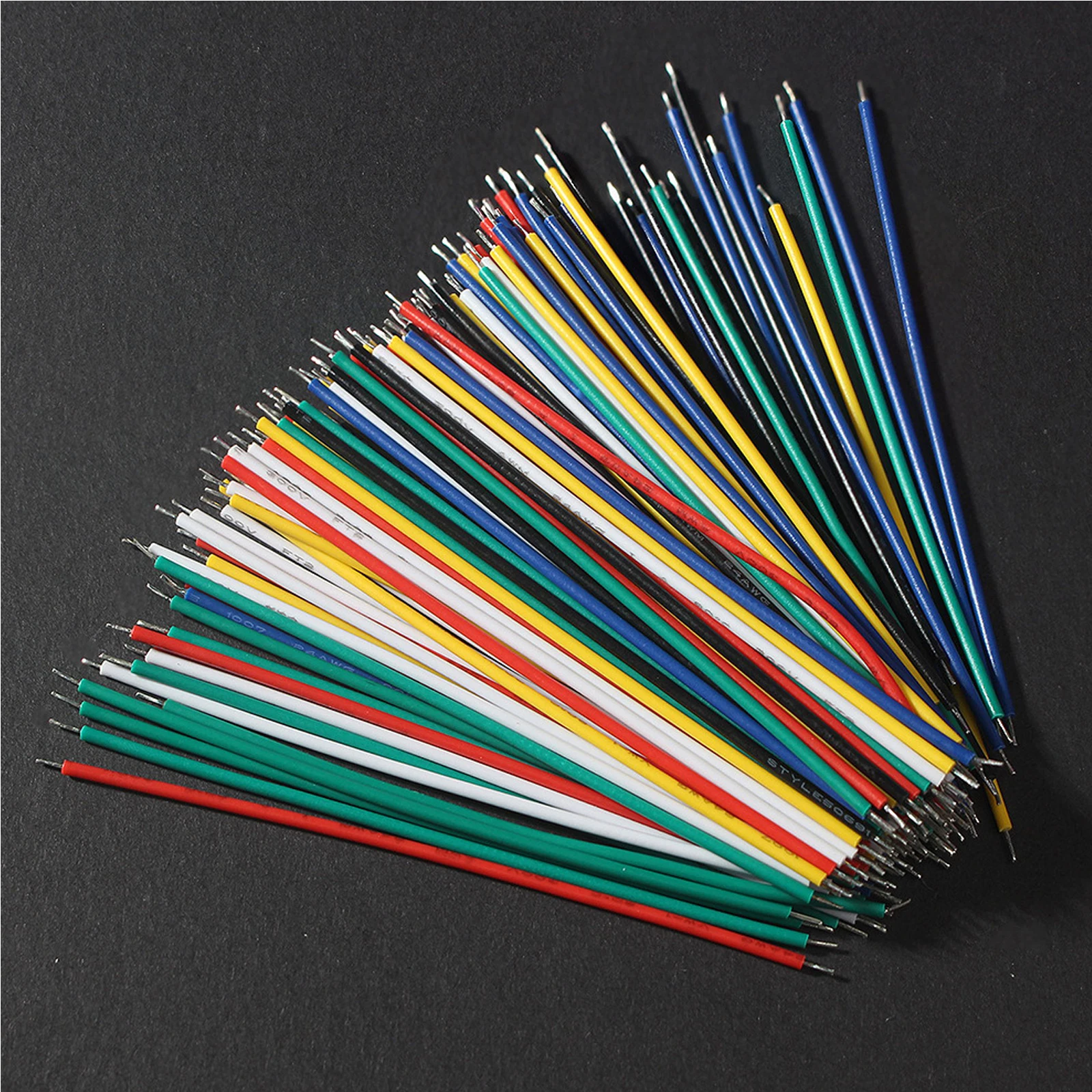 100/120 Uds 24 AWG Cable de puente electrónico de cobre estañado para PCB y Cable de placa de pruebas 78mm 6 colores - imagen 3