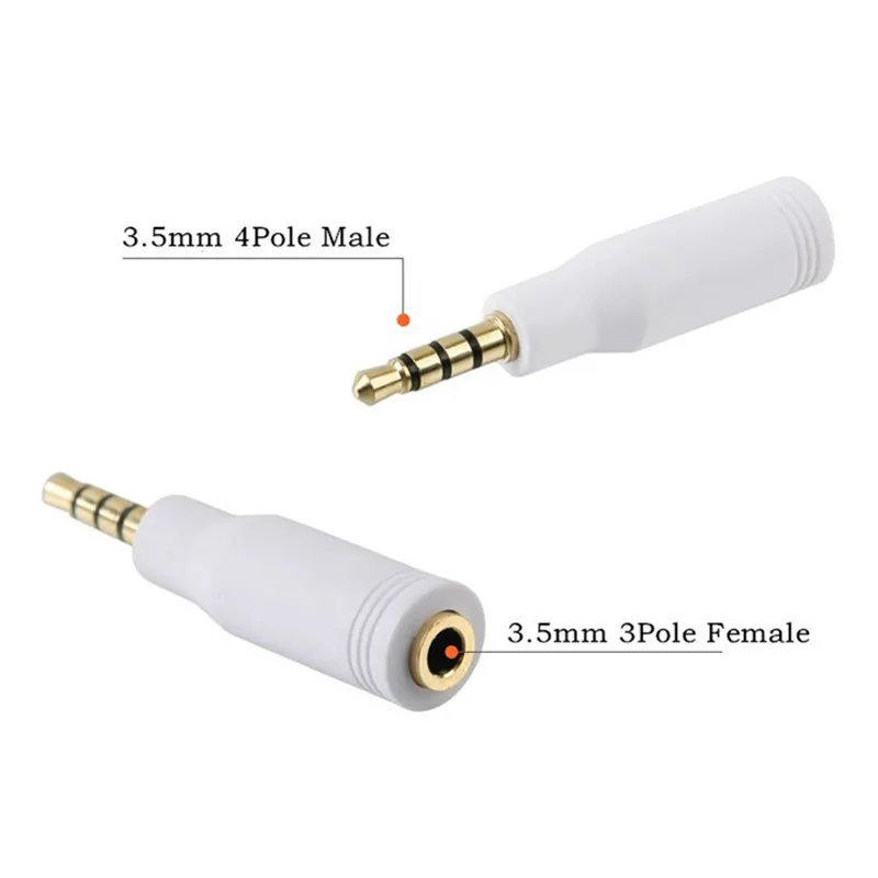 Adaptador de audio estéreo Jack hembra de 3,5 mm, 4 polos macho a 3,5 mm, 3 polos, 3,5 M/F