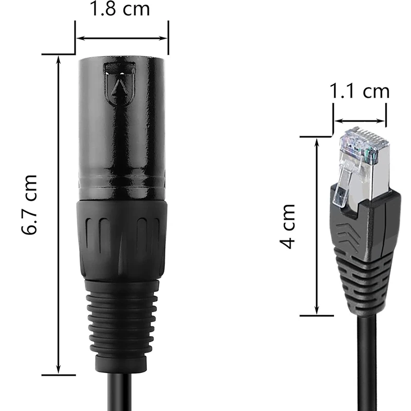 Cable de audio Canon XLR5 core macho/hembra a RJ45 macho 8P8C adecuado para equipos de iluminación de escenario equipo KTV Canon XLR5 core - imagen 2