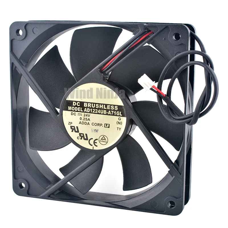 AD1224UB-A71GL Ventilador de refrigeración con rodamiento de bolas doble 12 cm x 120 mm x 25 mm DC24V 0.25A 2 pines para fuente de alimentación del convertidor de frecuencia - imagen 4