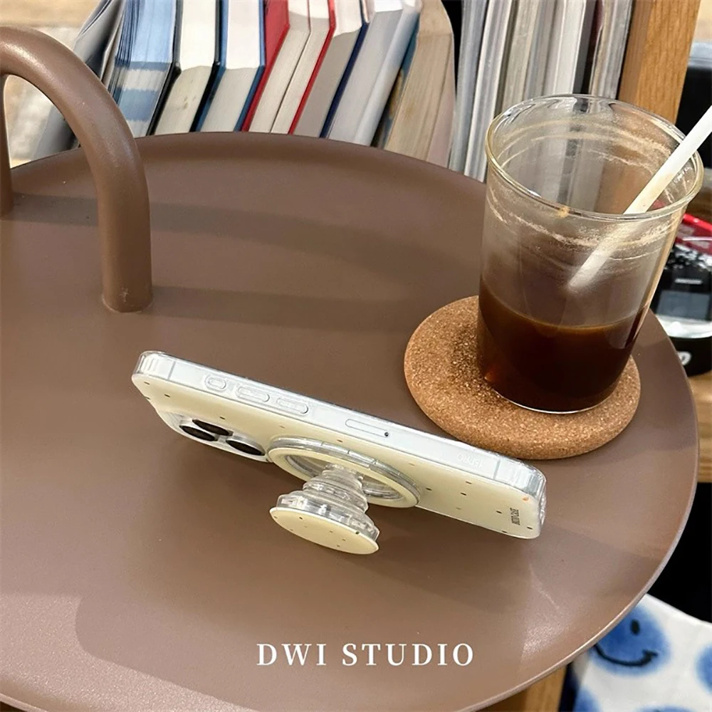 Funda de teléfono Tok con agarre magnético de lunares y flores de perlas 3D para iPhone 17 16 15 14 13 Pro Max carga inalámbrica para funda Magsafe - imagen 5