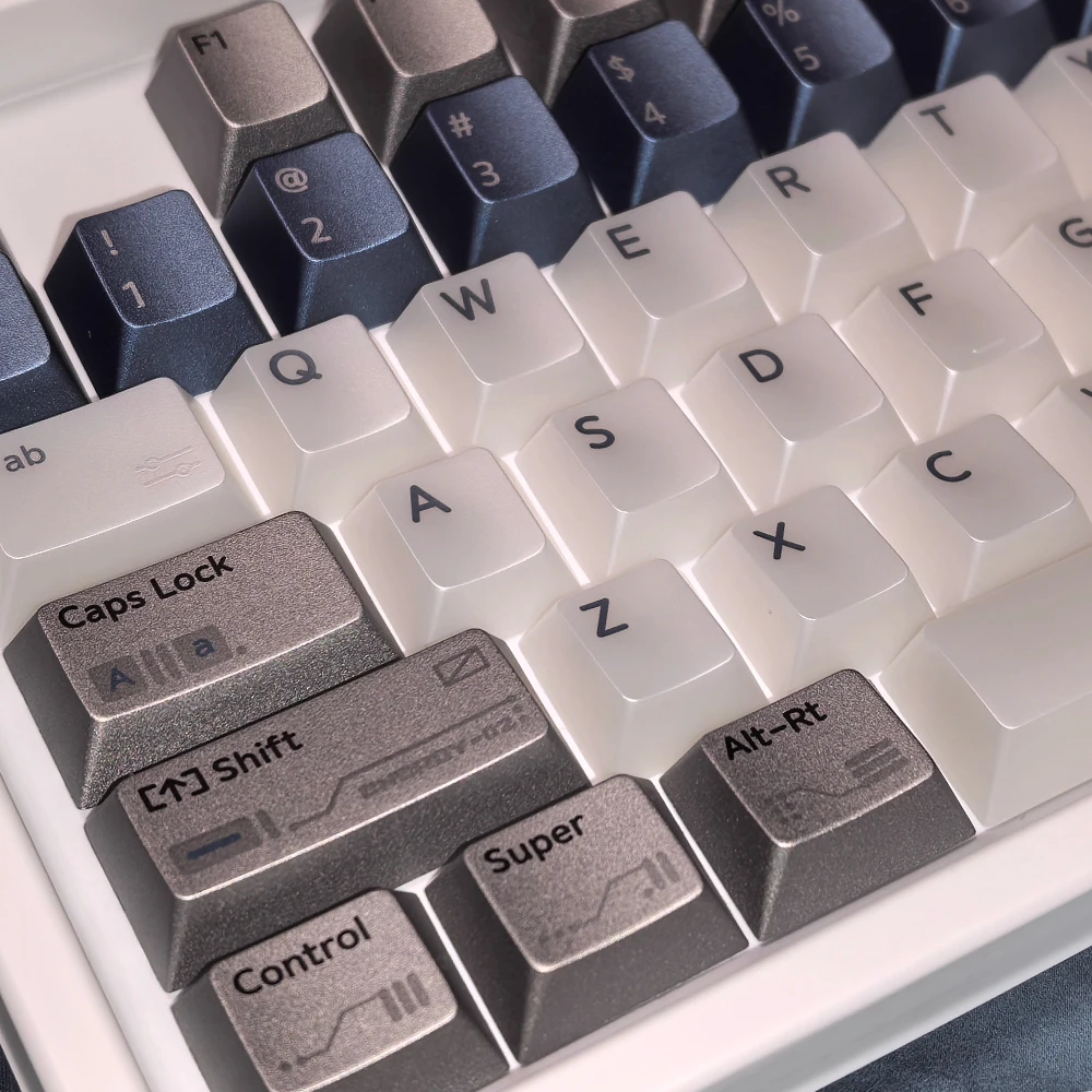 Teclas con tema de sobrecarga de 178 teclas, perfil de cereza PBT + PC, textura metálica, teclas transparentes brumosas para teclado mecánico para juegos - imagen 5