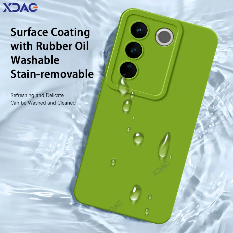 Fundas cuadradas de silicona líquida con ojos de Ángel para VIVO V27 Pro VIVOV27 V27Pro V 27 5G, Fundas protectoras suaves para teléfono para niños y niñas, 360 - imagen 5