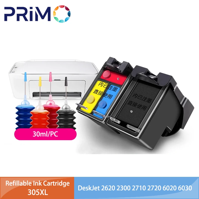 Cartucho de tinta recargable 305XL remanufacturado para HP 305 XL para HP305 DeskJet 2710 2720 2730 4110 4120 4130 4134 2320 Envy 6020