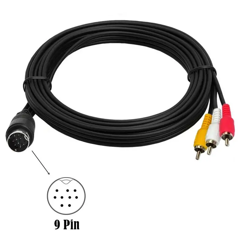 Mini DIN 9Pin S-Video a 3RCA RGB TV HDTV Cable adaptador Cable de diferencia de Color Terminal S Lotus Audio Video Cable de conexión - imagen 2