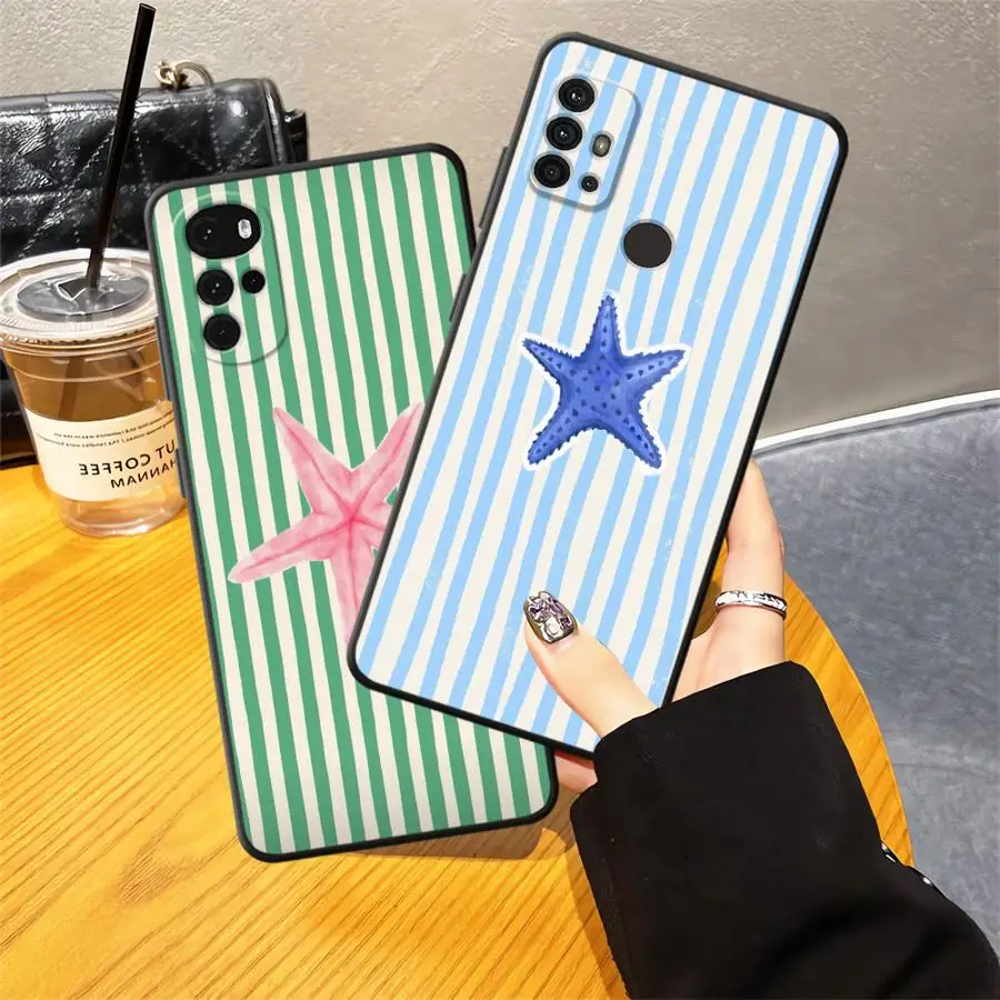 Funda de teléfono suave negra con animales marinos para Motorola Mot G32 G71 G51 G73 Edge 20 Pro 30 Lite G22 Edge40 G53 G30 G50 G52 G60 - imagen 5