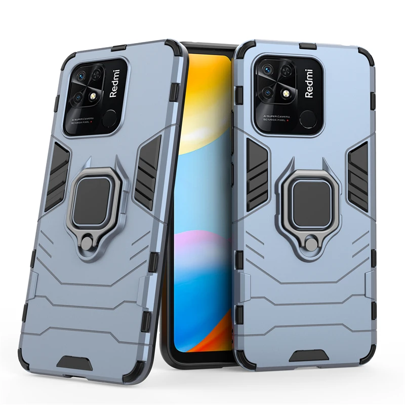 Funda para Redmi 10C, carcasa a prueba de golpes, soporte duro trasero, armadura magnética, soporte de anillo para Xiaomi Redmi 10C - imagen 3