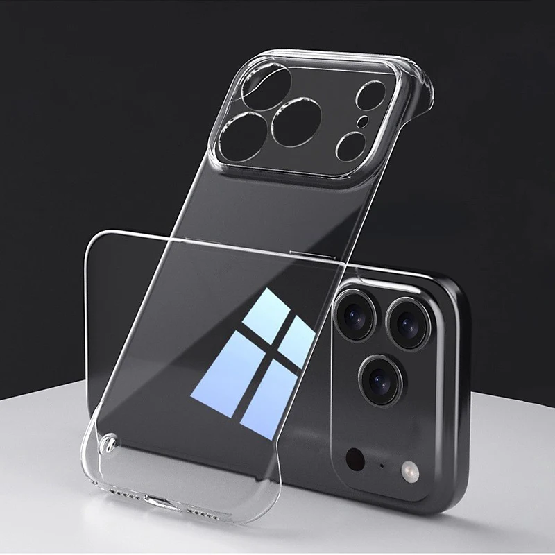 Funda de teléfono de plástico duro transparente ultrafina sin marco para iPhone 17 Pro Max Air, funda trasera para iPhone Air 17Pro