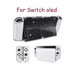 Carcasa rígida transparente para Nintendo Switch OLED con purpurina