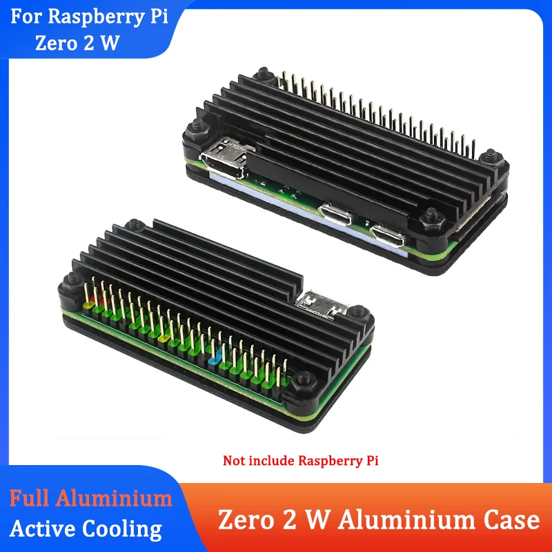 Carcasa de aluminio para Raspberry Pi Zero, carcasa blindada con almohadilla térmica, disipador térmico, carcasa de refrigeración pasiva, 2 W