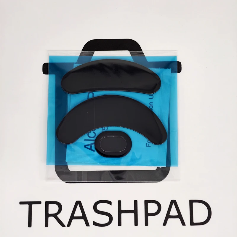 1 Juego de patines para ratón TRASHPAD PTFE, pies para Rapoo VT3S, tamaños de mano pequeños a medianos, deslizadores de ratón de Control rojo, diseño antihundimiento de 0,8mm - imagen 3