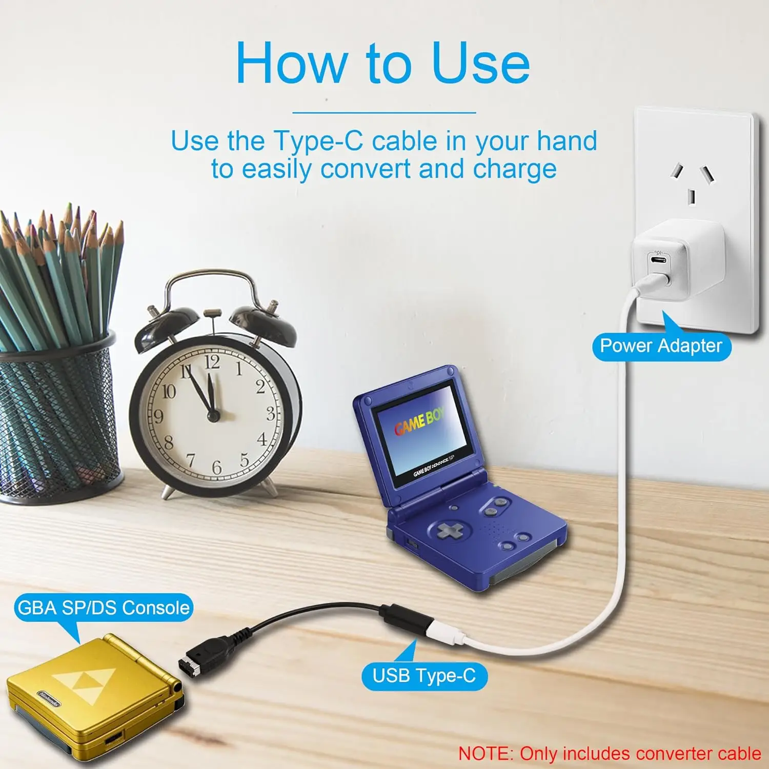 Adaptador USB-C para cargador Gameboy Advance SP: compatible con cable USB-A a C y USB-C a C - imagen 4