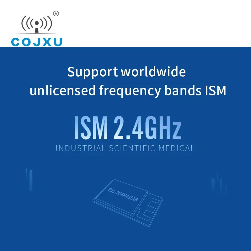 Módulo RF de 2,4 GHz, módulo SPI de 20dBm, escudo RF SMD ISM de 800m, tamaño pequeño, PA integrado LNA E01-2G4M20S1B, transmisor y receptor de datos - imagen 5