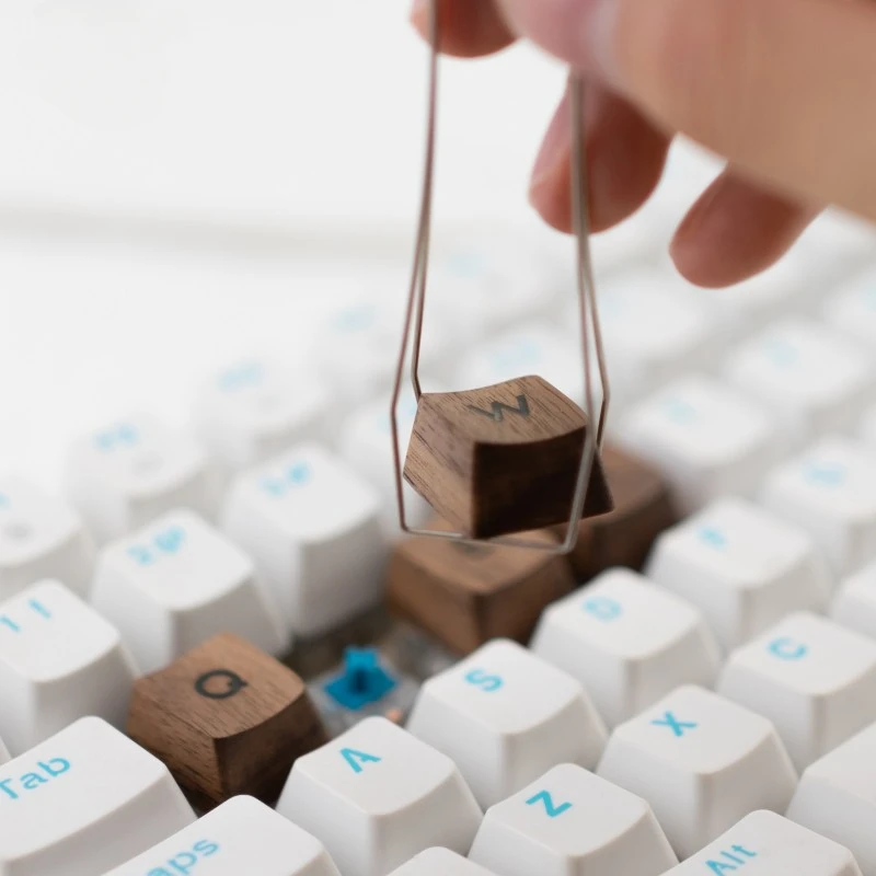 Teclas de madera de nogal grabadas, teclas de Teclado mecánico de madera maciza, personalizadas, translúcidas OEM, regalo personalizado - imagen 5