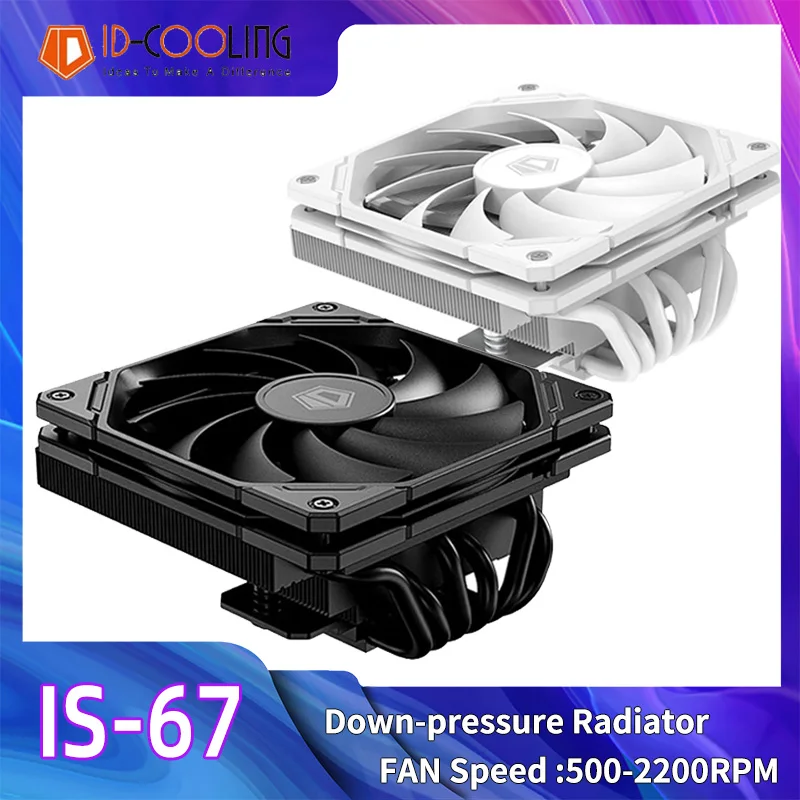 ID-COOLING IS-67-XT 6 tubos de calor 67mm enfriador de CPU delgado de perfil bajo para placa base Intel LGA 1700/1200/115X/2011 AMD AM4/AM5 ITX