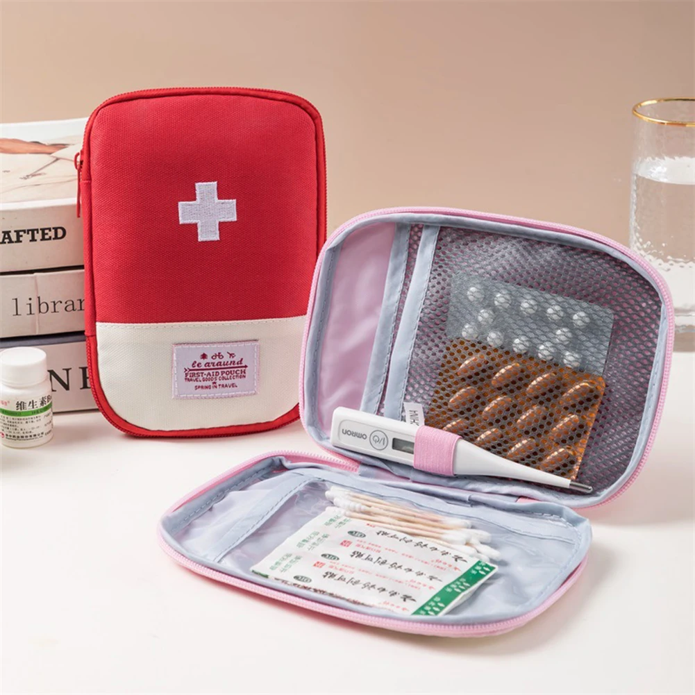 Kit médico de primeros auxilios portátil, viaje al aire libre, Camping, bolsa de almacenamiento de medicina de emergencia, Mini EDC, organizador, estuche para pastillas - imagen 2