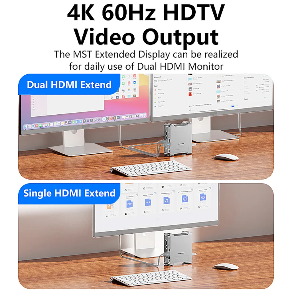 Estación de acoplamiento Blueendless tipo C HUB para Mac Mini M4/M4 pro con 10Gbps USB 3,2 Gen2 C Hub SD4.0 M.2 para carcasa NVME SSD - imagen 3