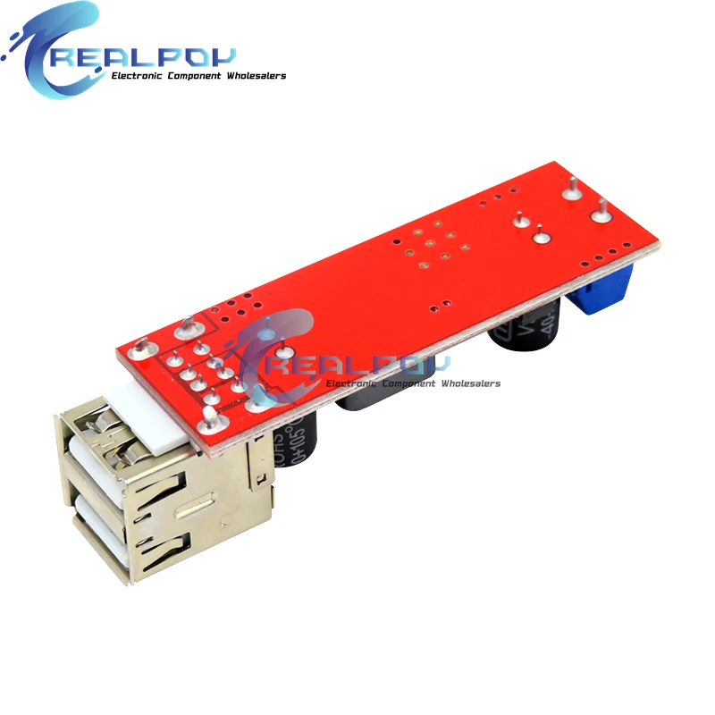 Módulo convertidor reductor de DC-DC de carga USB doble DC 6V-40V a 5V 3A para cargador de vehículo LM2596 USB Dual - imagen 5