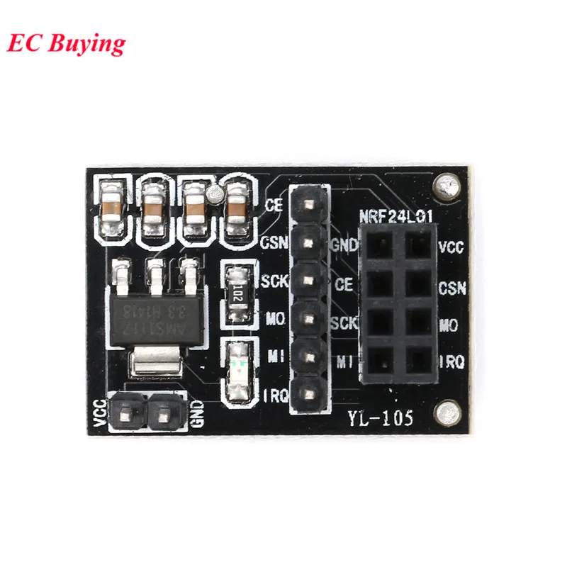 Módulo adaptador inalámbrico Wifi NRF24L01, placa adaptadora de enchufe de 3,3 V para 8 pines para coche Robot arduino, Cable 24L01, 10 Uds./1 Uds. - imagen 5