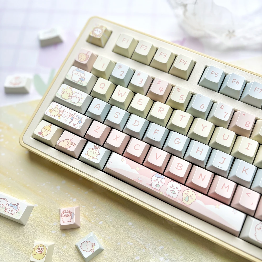 Teclado mecánico de dibujos animados de animales, tapa de teclado en inglés, 95 teclas, sublimación de tinte, PBT, perfil de cereza, MX Switch - imagen 2