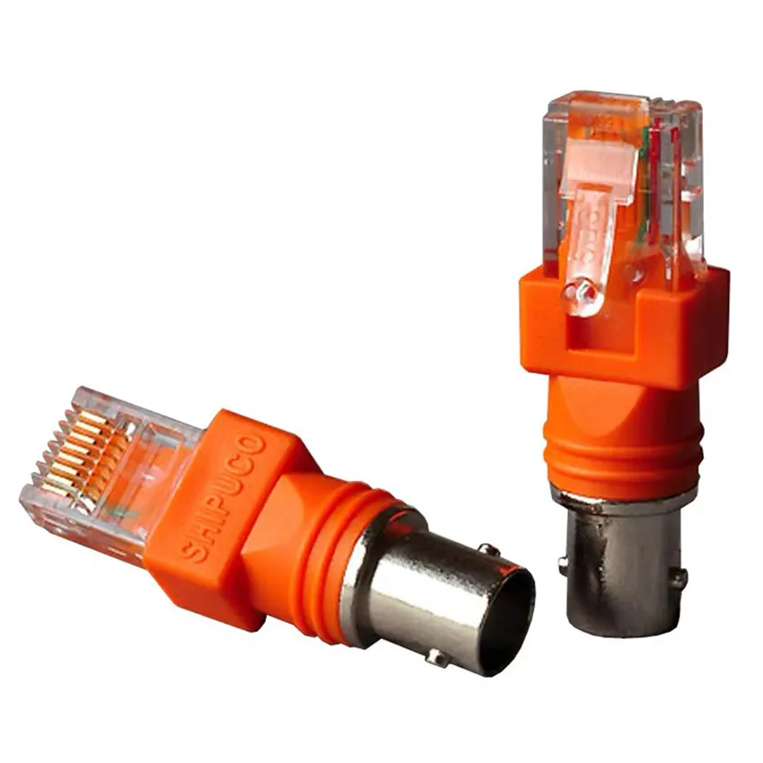 Acoplador de barril naranja duradero, conector de Cable Coaxial, Cables de ordenador BNC hembra a RJ45 macho, adaptador RJ45 a RF, 1 Uds. - imagen 2