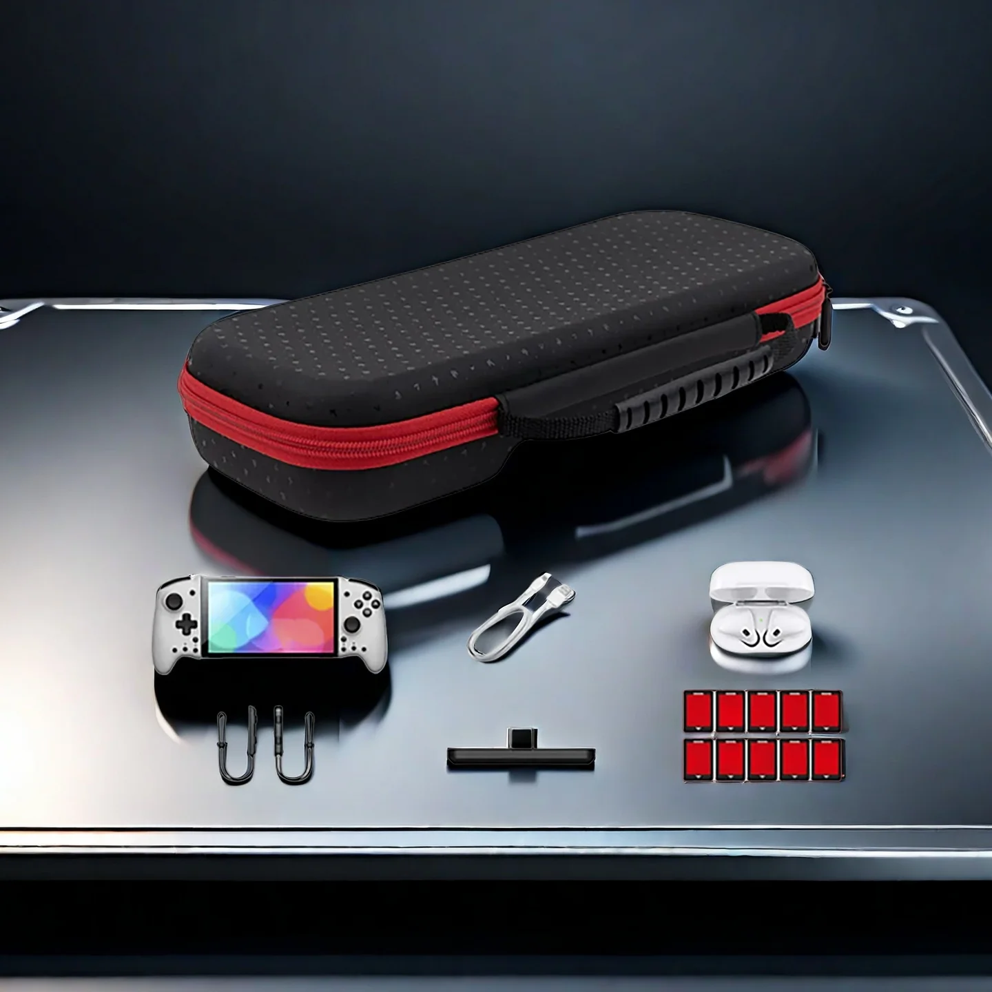 Para Switch Hori Split Pad Pro controlador Estuche de transporte bolsa de almacenamiento Gamepad caja de protección bolsa de viaje ranura para tarjeta de juego - imagen 2