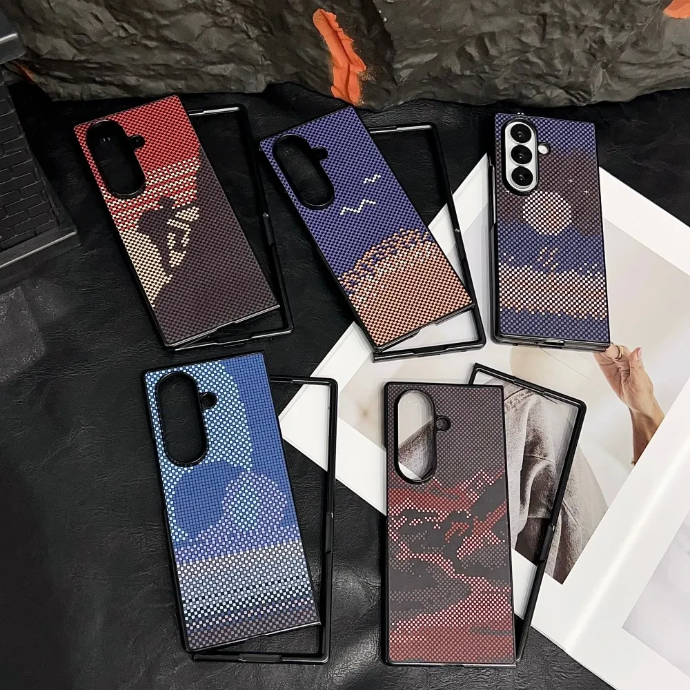 Para Samsung Galaxy Z Fold 7 funda dura de fibra de carbono carga inalámbrica magnética funda protectora trasera para Z Fold 7 6 5 4 Shell - imagen 3