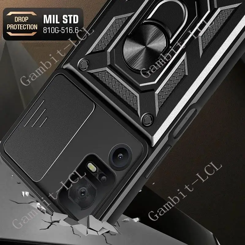 Cubierta completa de Metal a prueba de golpes para teléfono, carcasa anticaída, protección de lente tipo ventana de empuje, soporte trasero, para TCL 40 SE 40 XL T610K - imagen 3