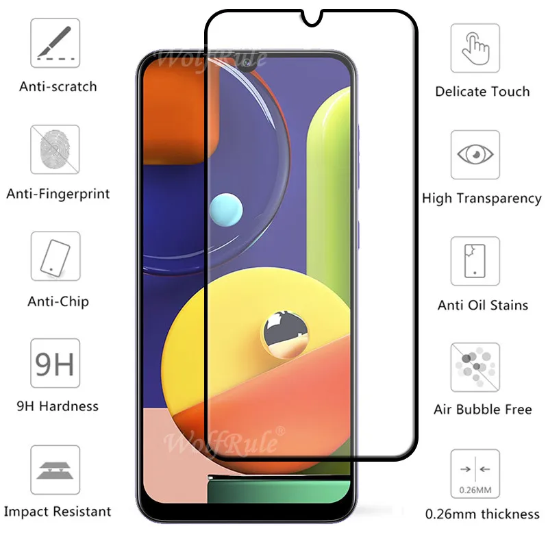 Cristal templado 4 en 1 para Samsung Galaxy A50S, película de cobertura completa HD para Samsung A30 A50 A30S A50S - imagen 3