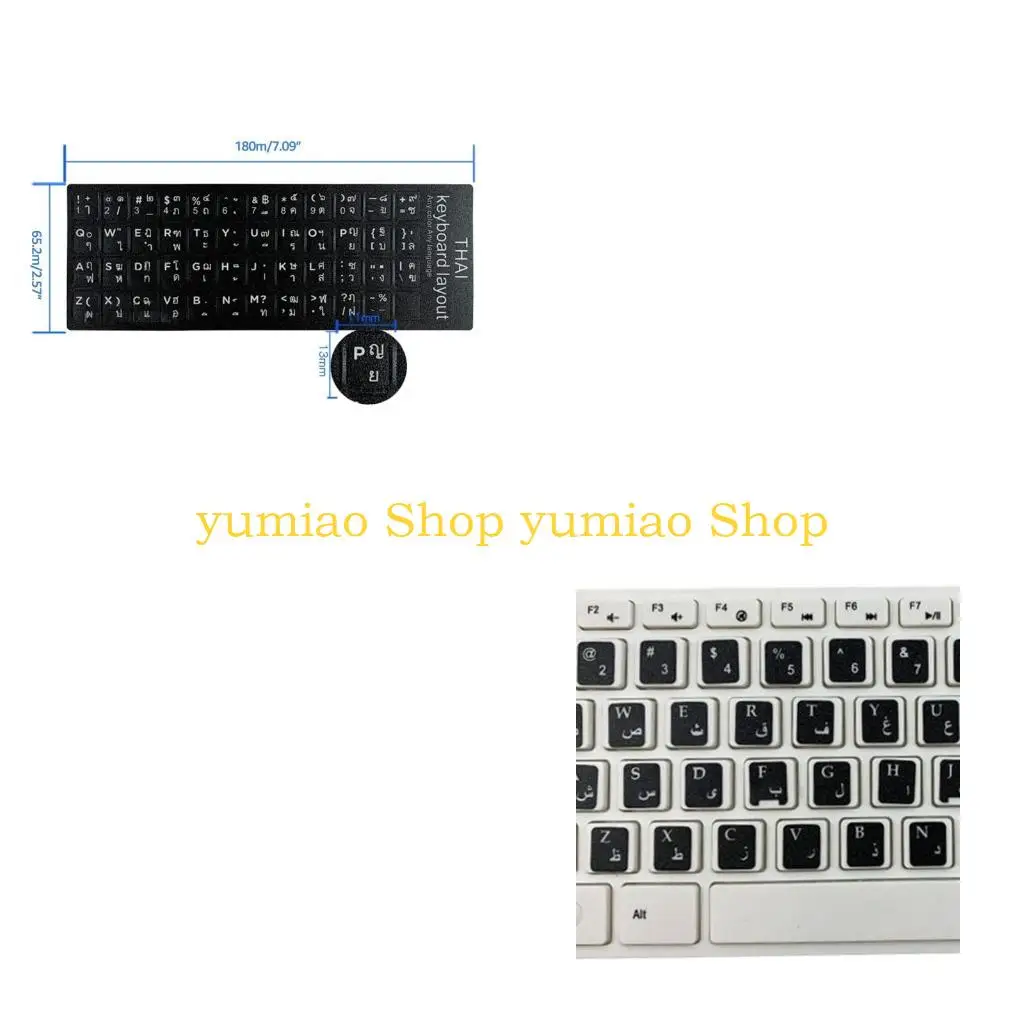 587b Thai Language Keyboard Stickers Letters Letters Black/ White Impload Durable