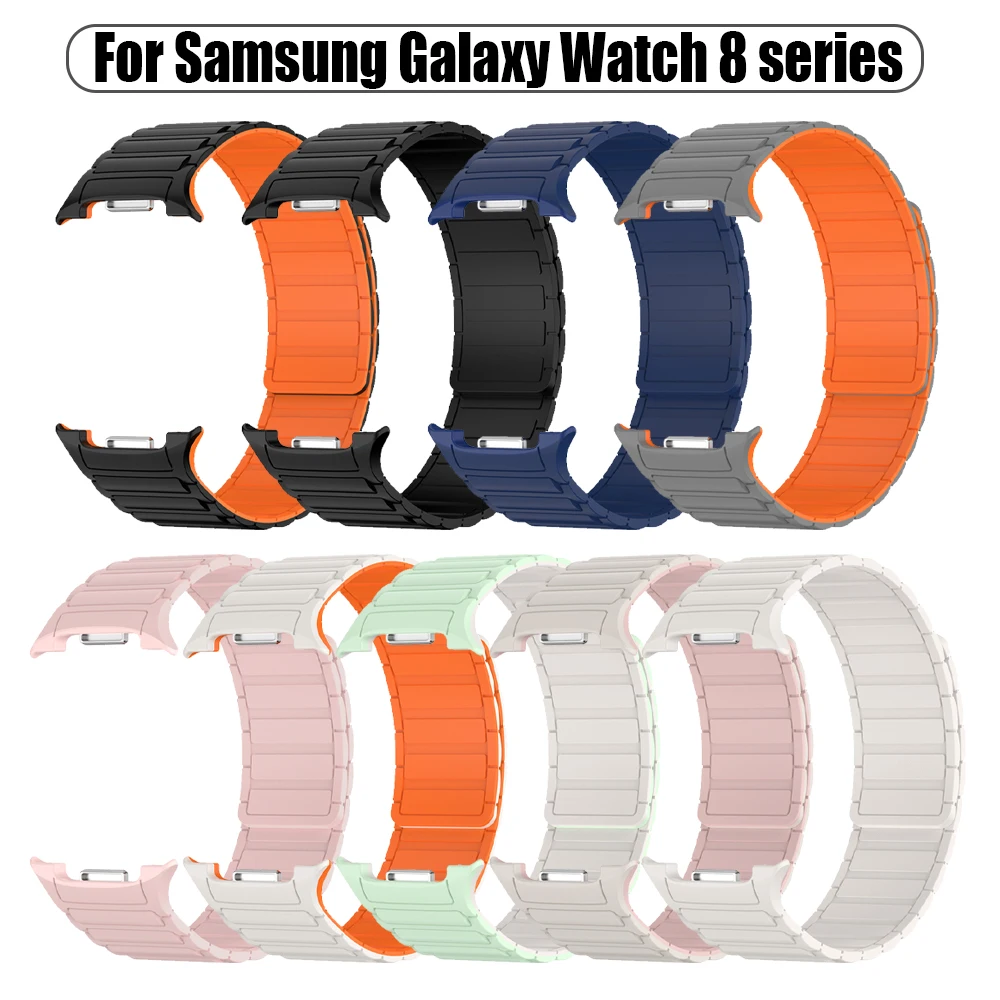 Muñequeras magnéticas de silicona para Samsung Galaxy Watch8 Classic, pulsera de 46mm, correa de repuesto para reloj Galaxy Watch8 de 44/40mm - imagen 2
