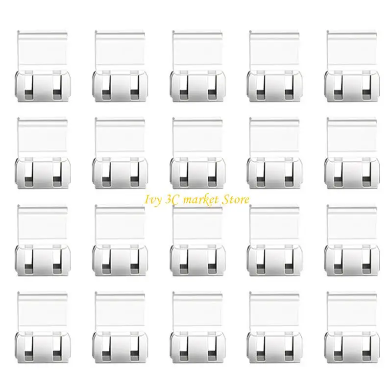 D7YC 20 piezas Clips transparentes color caramelo, Clip plástico para papel, organizador documentos, Clips para