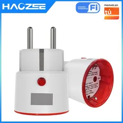 Tuya WiFi enchufe inteligente UE con monitoreo de energía sincronización Control de voz funciona con Alexa Google Home Smart Life