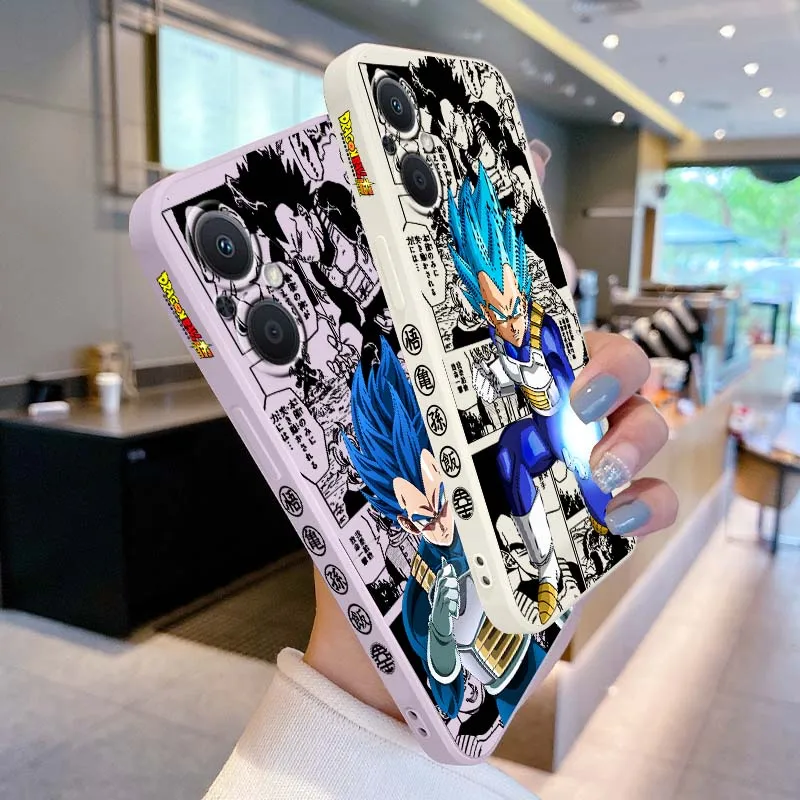 Anime d-dragon Ball Vegeta para OPPO Reno 8 7 A96 A78 A74 A72 A58 A53 A40 Lite 5G cubierta de la caja del teléfono de cuerda izquierda líquida - imagen 2