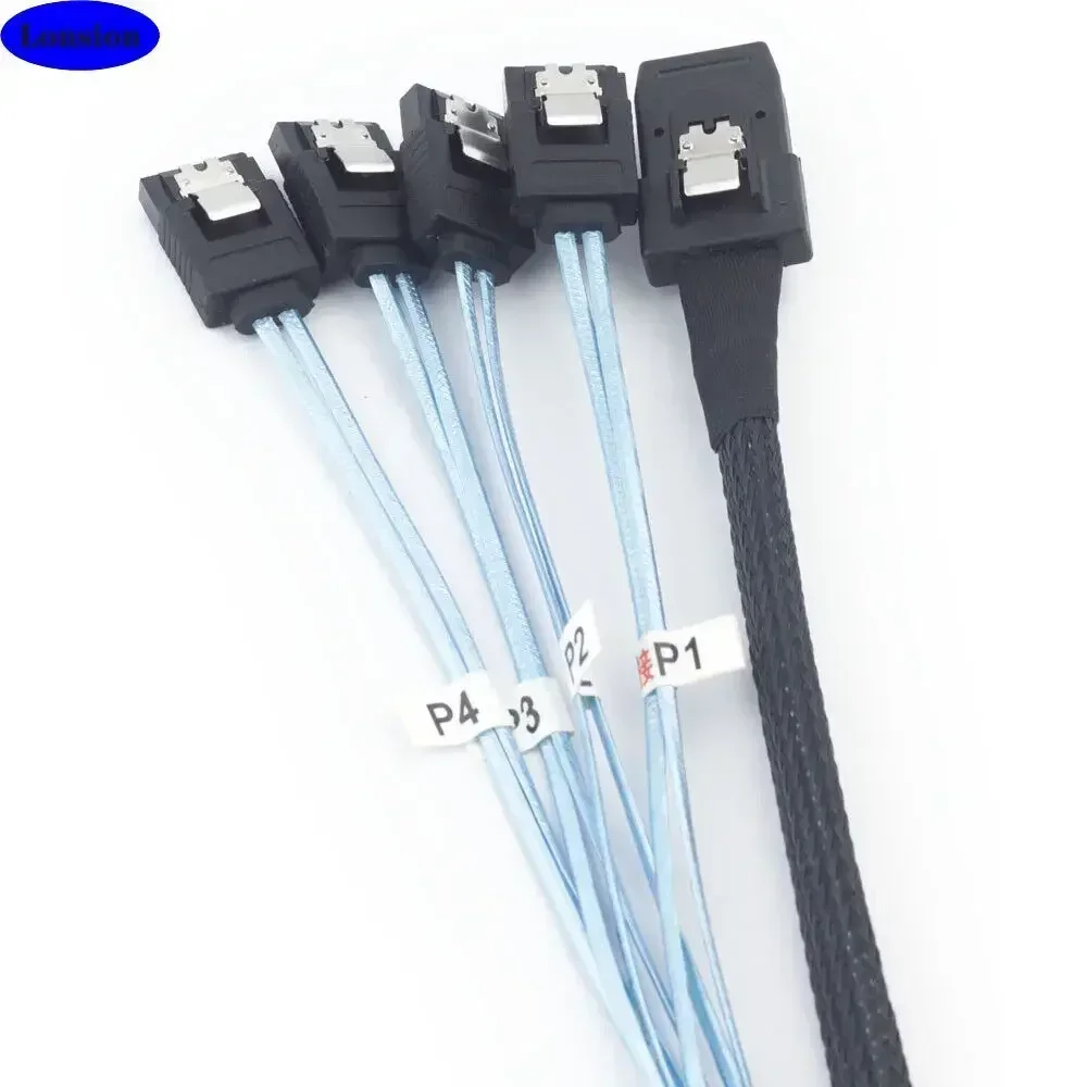 Cable de conexión MINI SAS SFF-8087 a SATA de 4 puertos para servidor - imagen 3