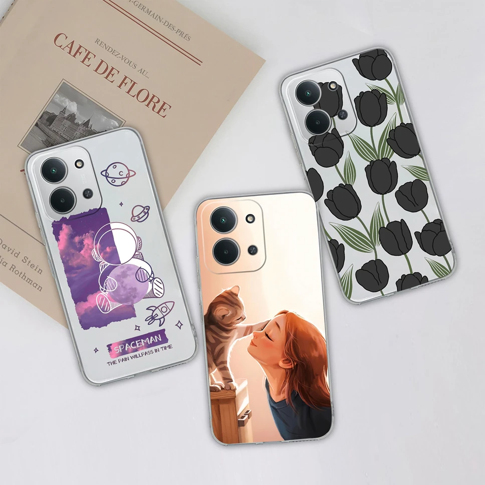 Para Redmi 15C / Poco C85 4G Funda con diseños de flores degradados Funda de teléfono de silicona TPU transparente suave para Redmi15C Poco C 85 contraportada - imagen 3