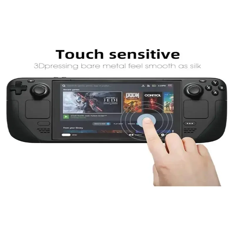 Protector de pantalla de vidrio templado DATA FROG para consola de juegos Steam Deck, accesorios de película de cobertura completa antiluz azul - imagen 4