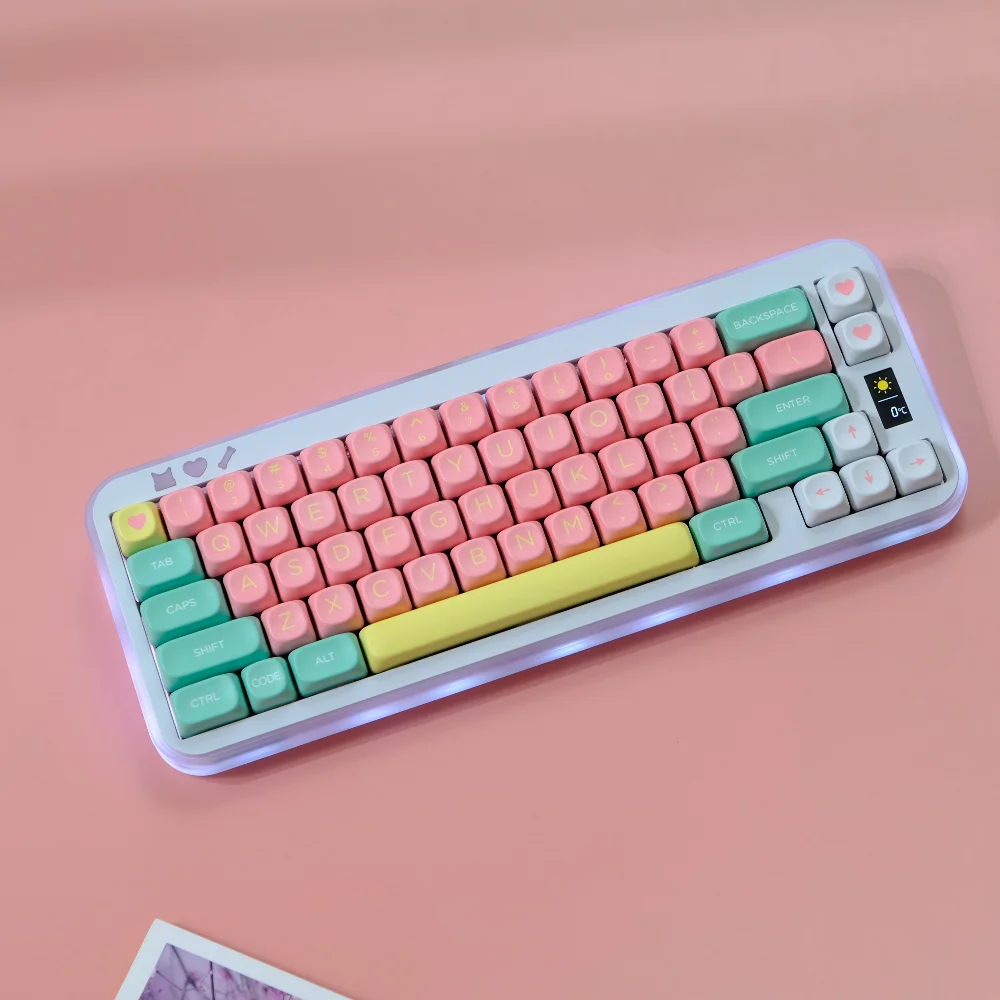 Teclas de piruleta de 132 teclas, perfil XOA MOA, Multicolor, redondo, PBT, tinte Sub para teclado mecánico MX F75 87 61 66 96 98 108 - imagen 2