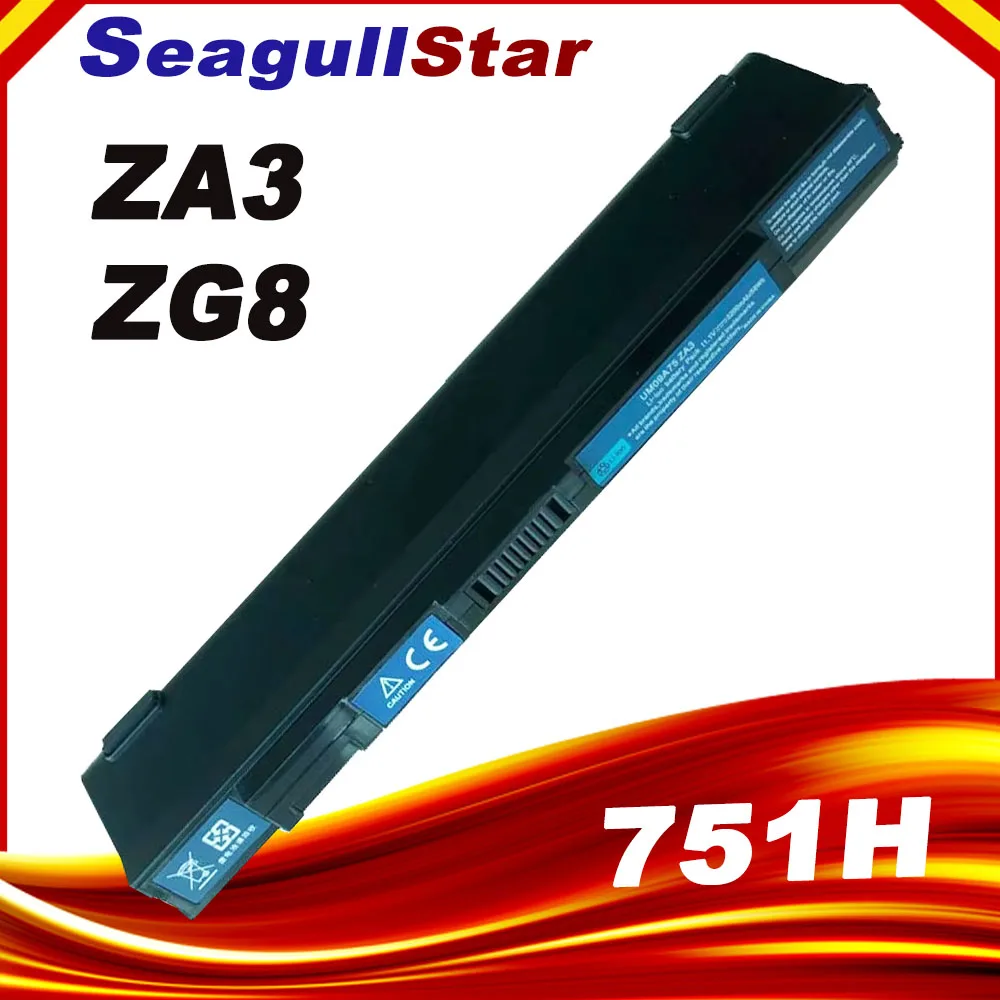 SeagullStar batería del ordenador portátil para Acer Aspire one 531 531h 751 ZA3 ZA8 ZG8 AO751h UM09A73 UM09A41 UM09B41 UM09B44 UM09A71 UM09A75