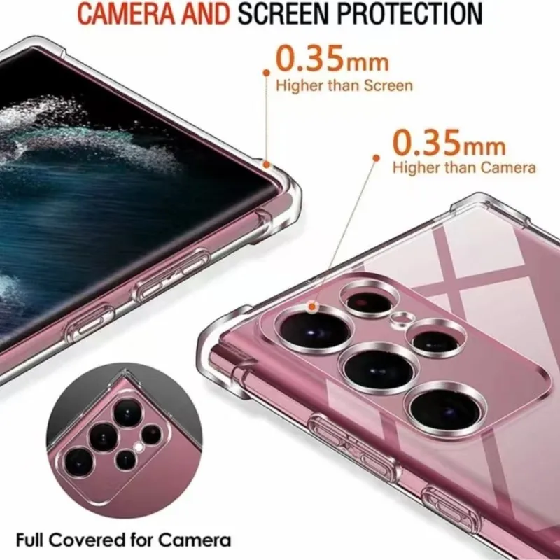Funda de silicona transparente gruesa a prueba de golpes para Samsung Galaxy S25 S24 S23 S22 S21 S20 FE S25 Plus funda transparente ultrafina - imagen 5