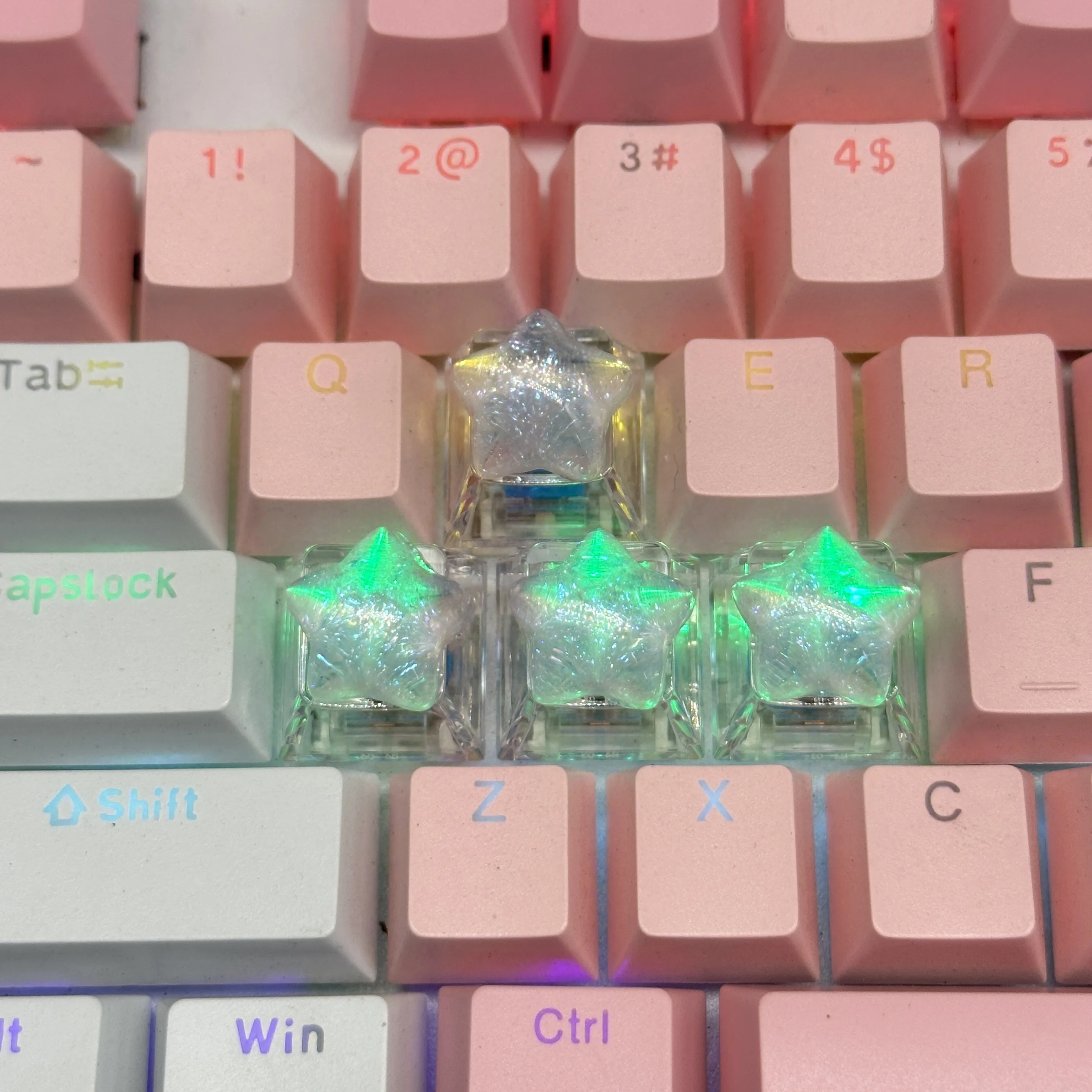 Teclas mecánicas de pentagrama transparente DIY personalizadas de alta calidad con teclas individuales de eje transversal, 4 Uds. - imagen 5
