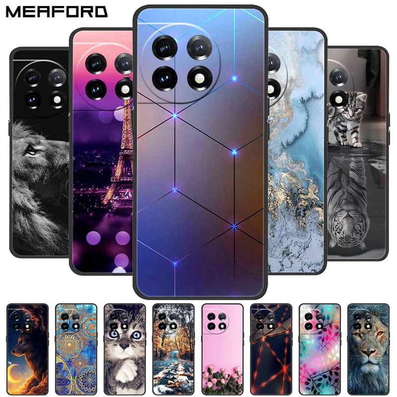 Para OnePlus 11 funda OnePlus11 5G a prueba de golpes de silicona suave TPU contraportada para OnePlus 11 One Plus 11 5G fundas de teléfono lindo gato Lobo
