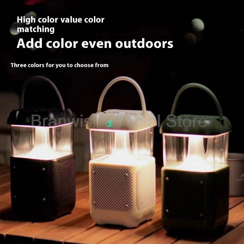 Altavoz Bluetooth 2 en 1, caja de sonido estéreo de 10W, altavoz de doble luz de 280LM, Audio portátil de reproducción 20H, resistente al agua para acampar al aire libre - imagen 5