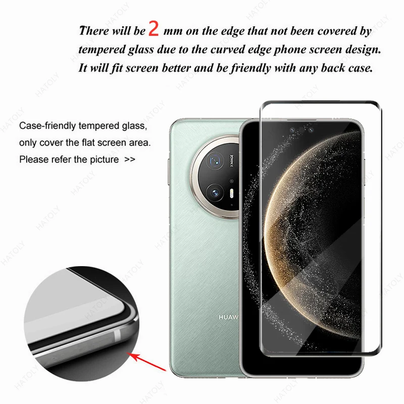 Vidrio templado para Huawei Mate 70 Pro Plus Protector de pantalla para Huawei Mate 70 Pro borde negro película protectora Protector de cámara - imagen 4