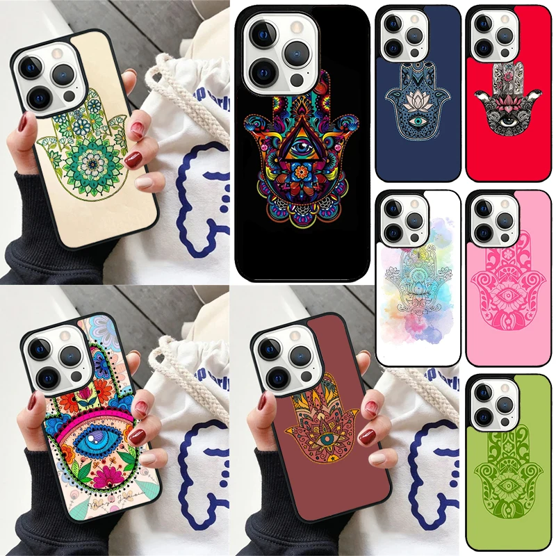 Hamsa mano de Fátima funda de teléfono para iPhone 17 Air 16 15 14 12 13 PLUS 11 PRO MAX funda Fundas Shell