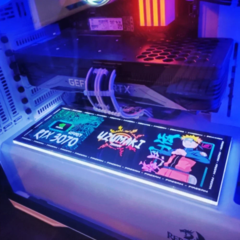 Panel de iluminación RGB DIY para decoración de carcasa de PC, placa lateral de placa trasera VGA Symphony A-RGB colorido RGB AURA SYNC MOD refrigeración por agua - imagen 5